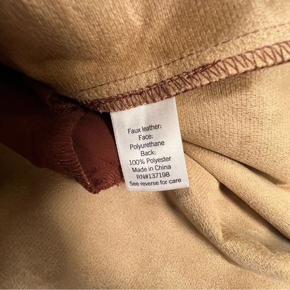 Cara Santana Nine West NWT Brown Faux Leather Belted Button Midi Jacket Women XL - Picture 14 of 15